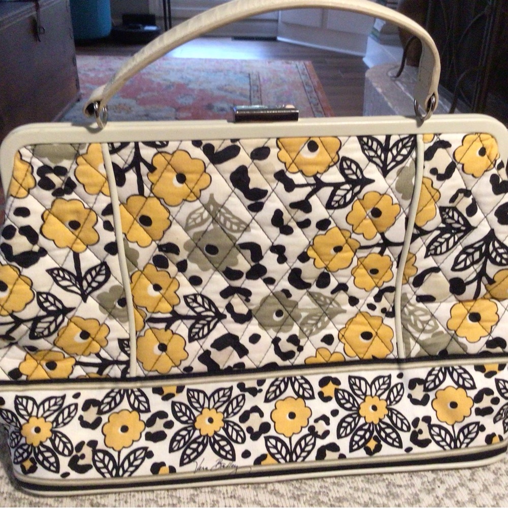 Vera Bradley Yellow and Gray Quilted Tote Bag
